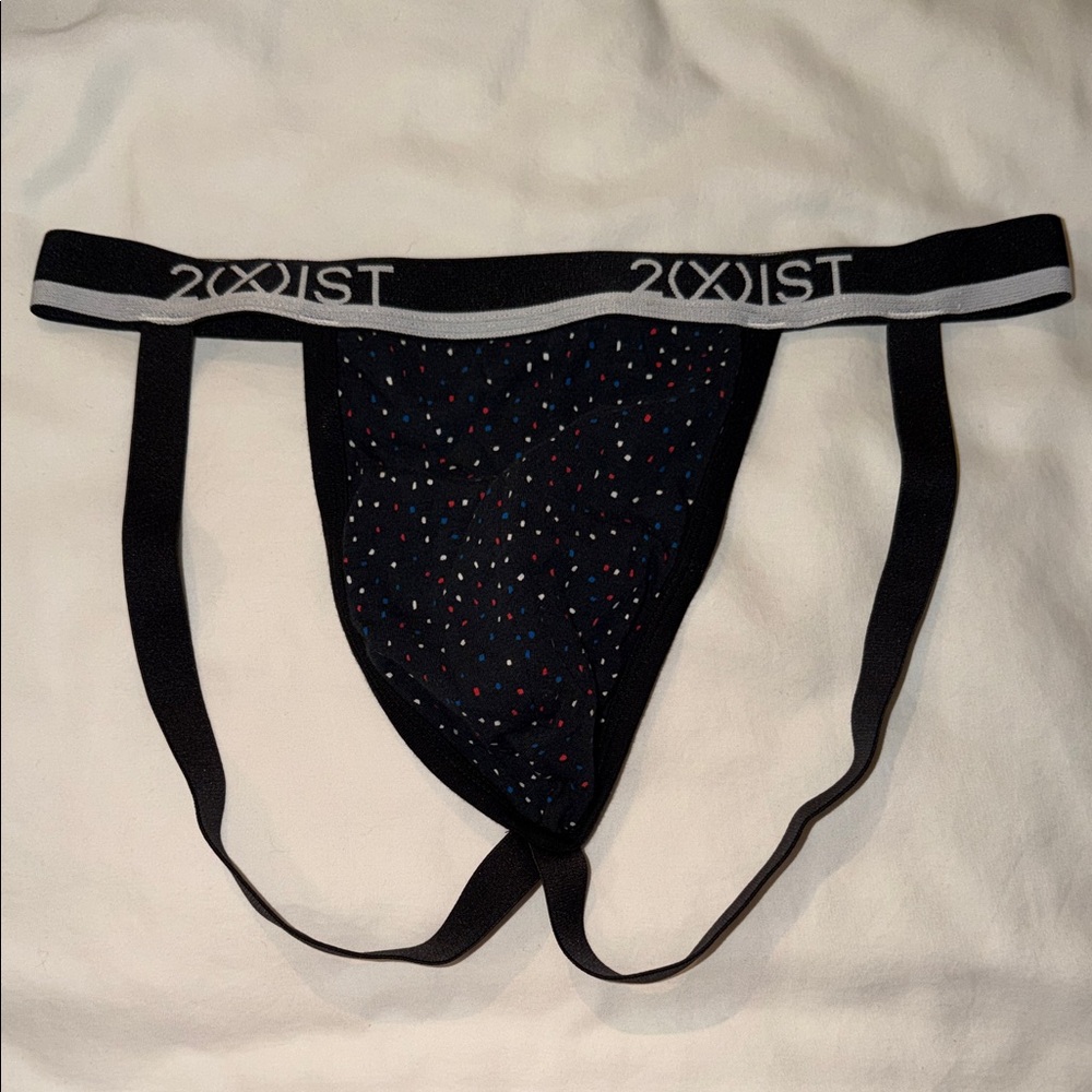 2xist Gray Jockstrap with Black and White Details